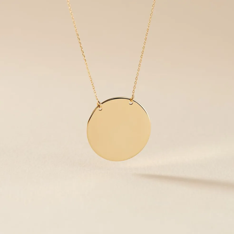 Collier Pastille Gravable Or Jaune