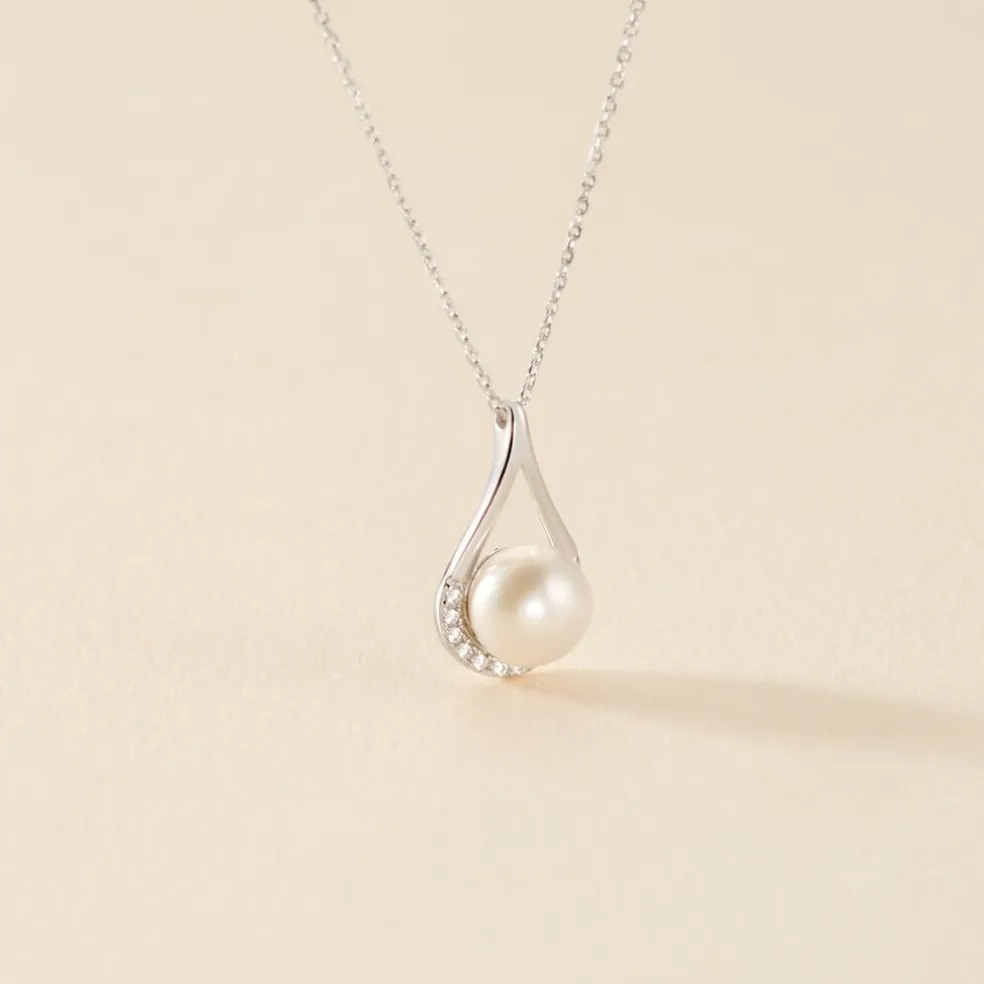 Collier Patricia Or Blanc Perle De Culture Oxyde