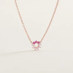 Collier Pavel Argent Rose Oxyde De Zirconium
