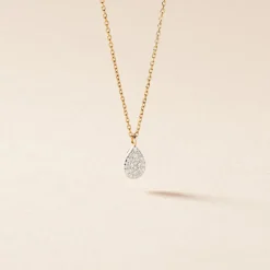 Collier Pear C Or Jaune Diamant