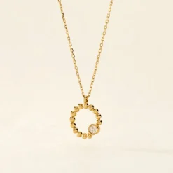 Collier Pearly Effect Or Jaune Diamant