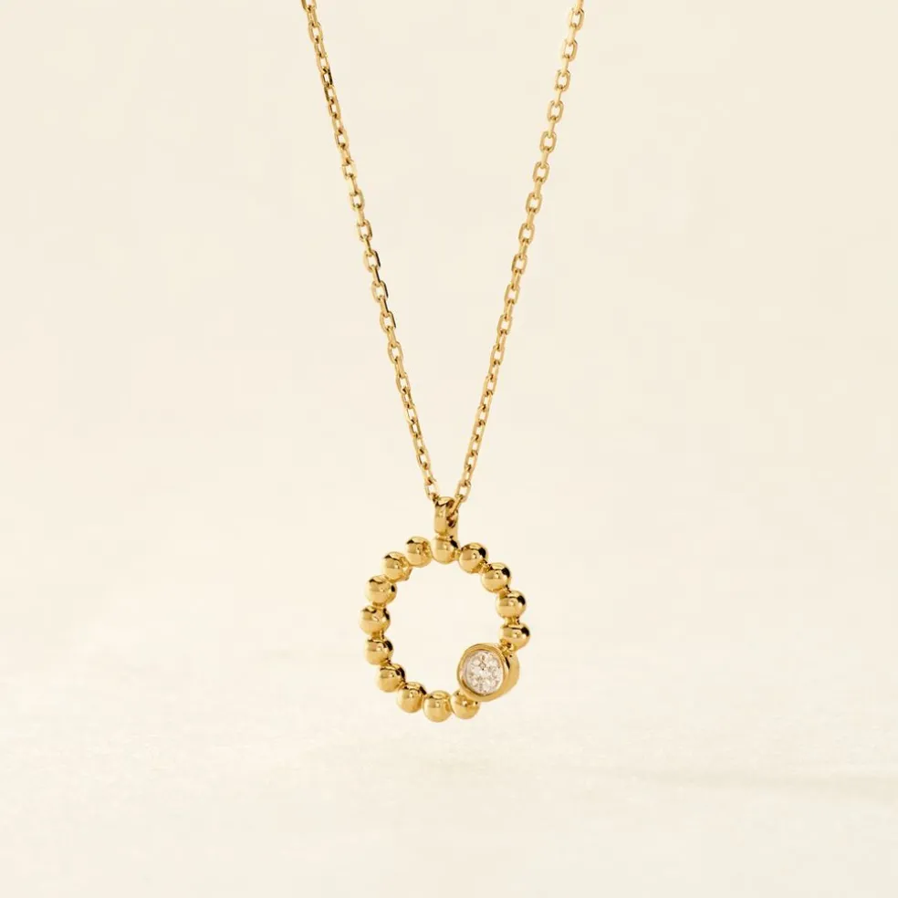 Collier Pearly Effect Or Jaune Diamant
