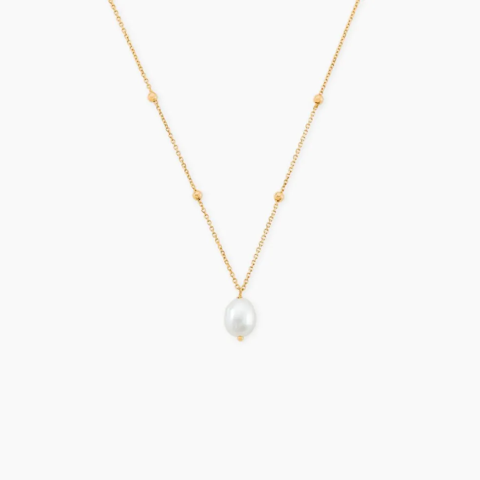 Collier Pearly Or Jaune Perle De Culture