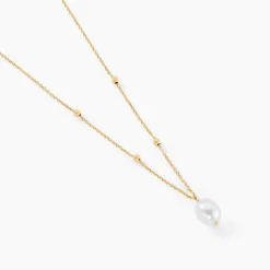 Collier Pearly Or Jaune Perle De Culture