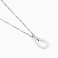 Collier Peer Argent Blanc Oxyde De Zirconium