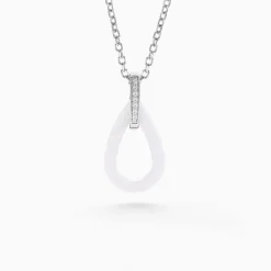 Collier Peer Argent Blanc Oxyde De Zirconium