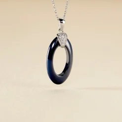 Collier Peer Argent Blanc Oxyde De Zirconium