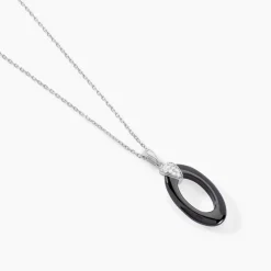 Collier Peer Argent Blanc Oxyde De Zirconium