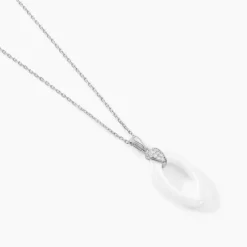 Collier Peer Argent Blanc Oxyde De Zirconium