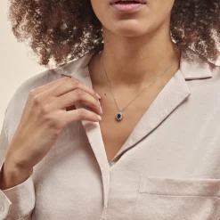 Collier Perez Argent Blanc Oxyde De Zirconium