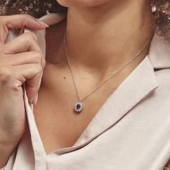 Collier Perez Argent Blanc Oxyde De Zirconium