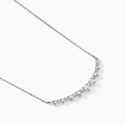 Collier Pericles Or Blanc Diamant Synthétique