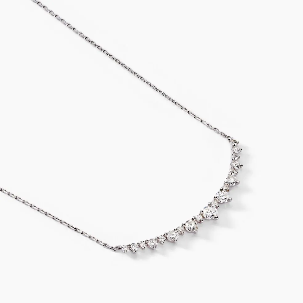 Collier Pericles Or Blanc Diamant Synthétique
