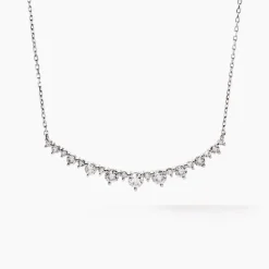 Collier Pericles Or Blanc Diamant Synthétique
