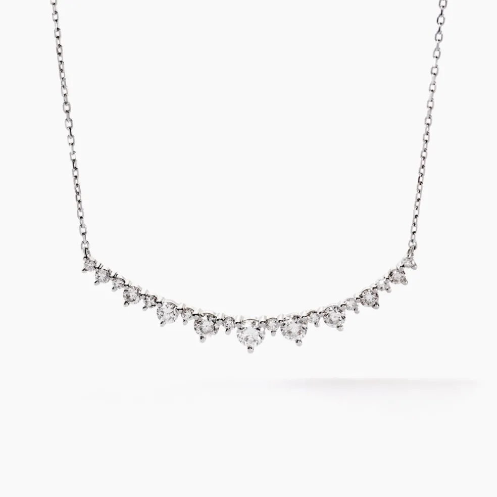 Collier Pericles Or Blanc Diamant Synthétique