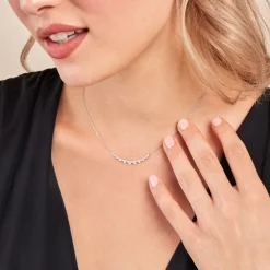 Collier Pericles Or Blanc Diamant Synthétique