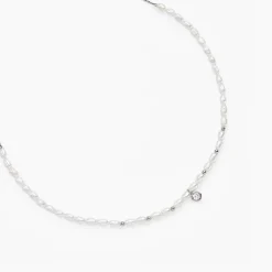 Collier Perlissima Argent Blanc Oxyde Et Perle De Culture