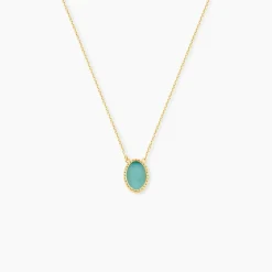 Collier Pernia Or Jaune Amazonite