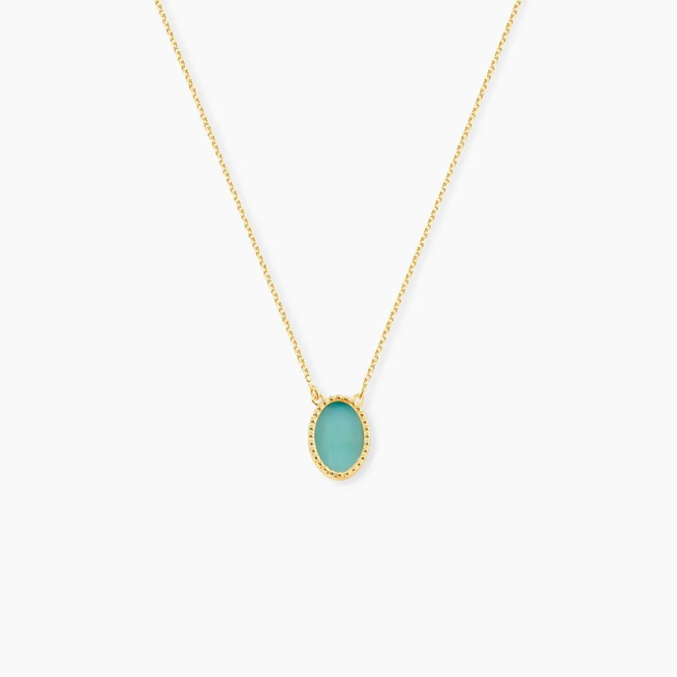 Collier Pernia Or Jaune Amazonite