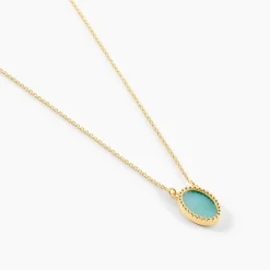 Collier Pernia Or Jaune Amazonite