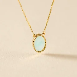 Collier Pernia Or Jaune Amazonite