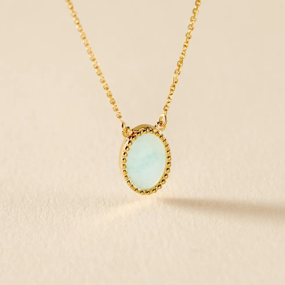 Collier Pernia Or Jaune Amazonite