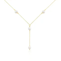 Collier Persis Or Jaune Perle De Culture