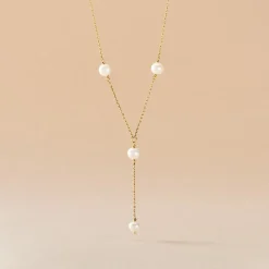 Collier Persis Or Jaune Perle De Culture