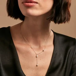 Collier Persis Or Jaune Perle De Culture