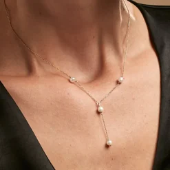 Collier Persis Or Jaune Perle De Culture