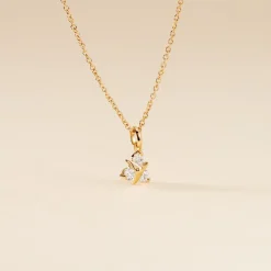 Collier Plaqué Or Jacinth Oxyde De Zirconium