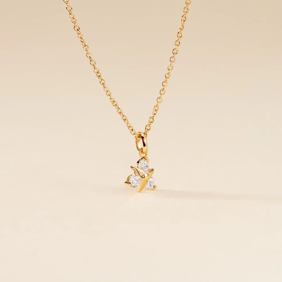 Collier Plaqué Or Jacinth Oxyde De Zirconium