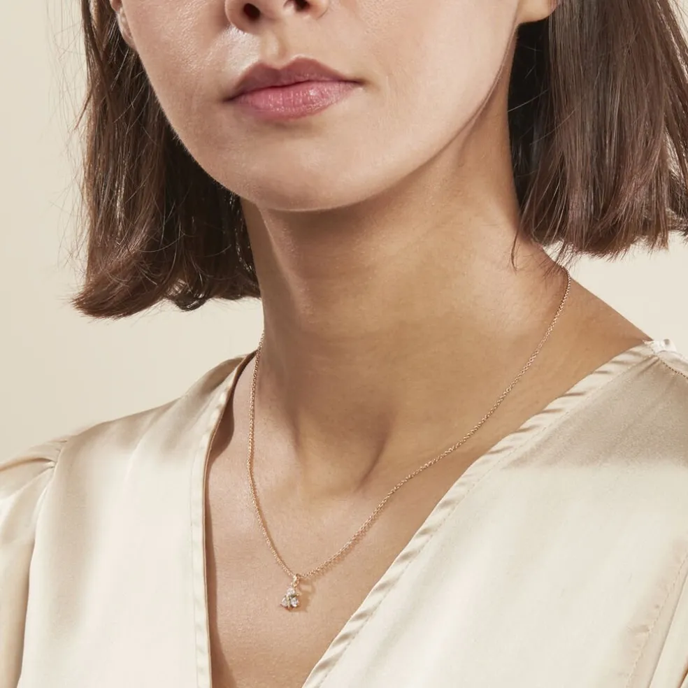 Collier Plaqué Or Jacinth Oxyde De Zirconium