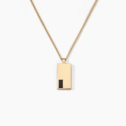 Collier Plaqué Or Jaune Francesco Onyx Noir