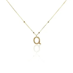 Collier Plaqué Or Jaune Lettra