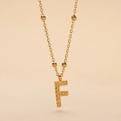 Collier Plaqué Or Jaune Lettra