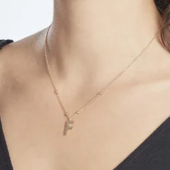 Collier Plaqué Or Jaune Lettra