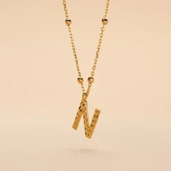 Collier Plaqué Or Jaune Lettra