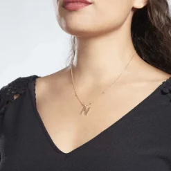 Collier Plaqué Or Jaune Lettra