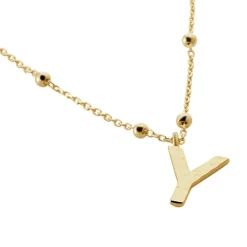 Collier Plaqué Or Jaune Lettra