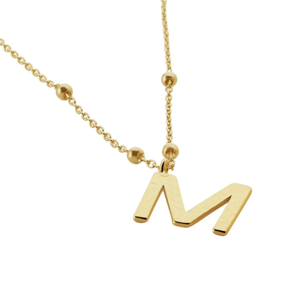 Collier Plaqué Or Jaune Lettra