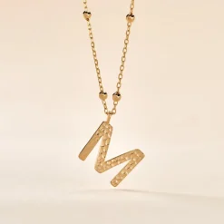 Collier Plaqué Or Jaune Lettra