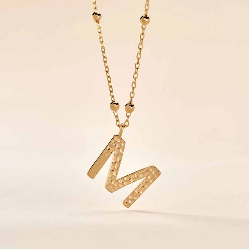 Collier Plaqué Or Jaune Lettra