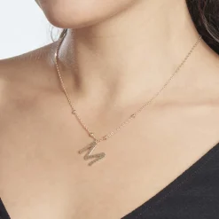 Collier Plaqué Or Jaune Lettra