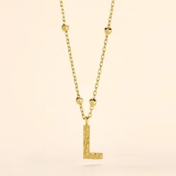 Collier Plaqué Or Jaune Lettra