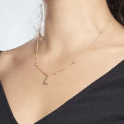 Collier Plaqué Or Jaune Lettra