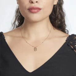 Collier Plaqué Or Jaune Lettra