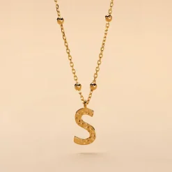 Collier Plaqué Or Jaune Lettra