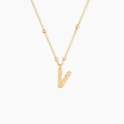 Collier Plaqué Or Jaune Lettra