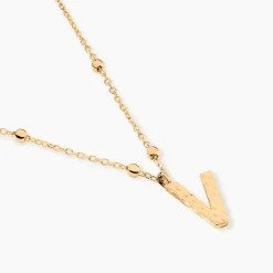 Collier Plaqué Or Jaune Lettra